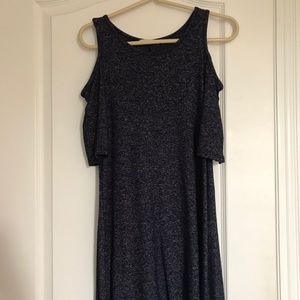 Navy cold-shoulder dress